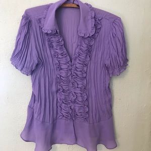 Haley Matthews Feminine Lavender Blouse Size Large